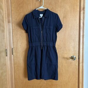 J Crew Zip-front chino dress w/ cinched waist BA938 Womens Size 4